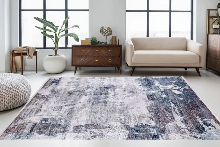 Abstract Oceanic Bliss Washable Rug - Image 2