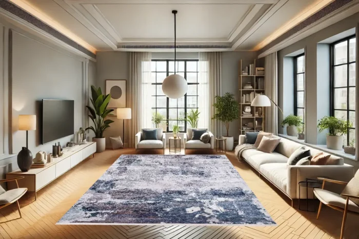Abstract Oceanic Bliss Washable Rug - Image 4