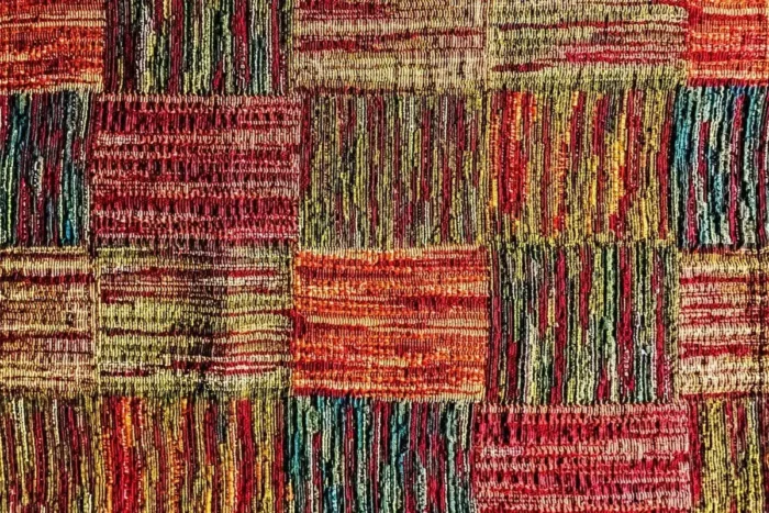 Rainbow Patchwork Washable Rug - Image 1