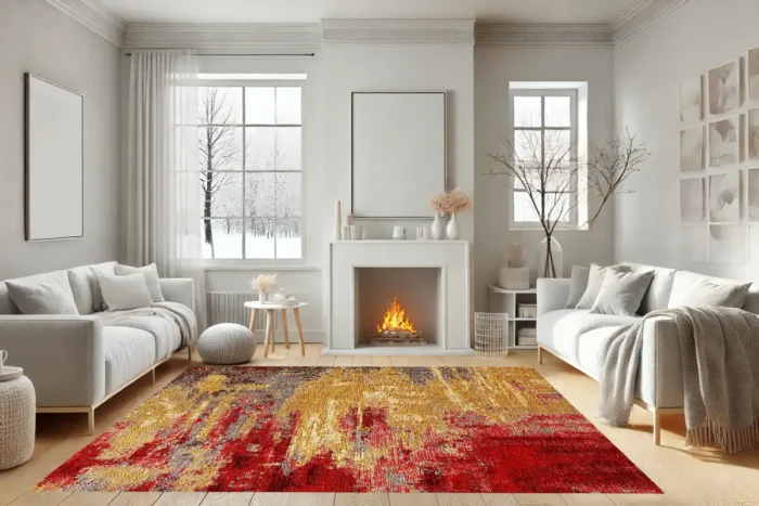 Crimson Blaze Washable Rug - Image 4