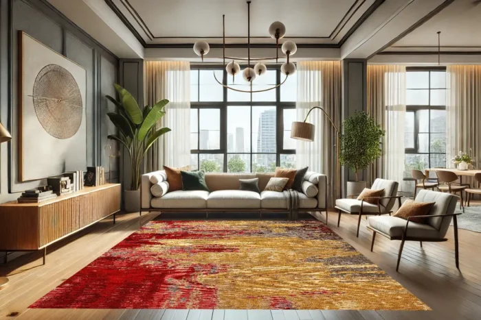 Crimson Blaze Washable Rug - Image 3