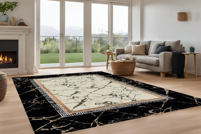 Marble Elegance Washable Rug - Image 2