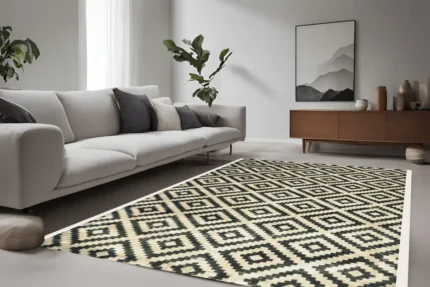 Monochrome Diamond Washable Rug Monochrome Diamond Washable Rug