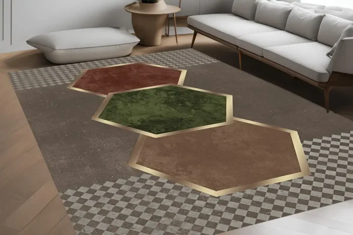 Hexagonal Harmony Washable Rug - Image 4