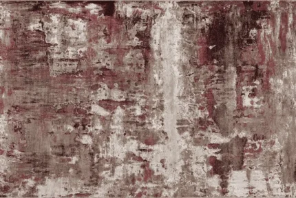 Rustic Red Abstract Washable Rug Rustic Red Abstract Washable Rug