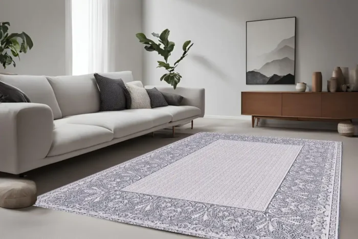 Silver Grace Ornamental Washable Rug - Image 2