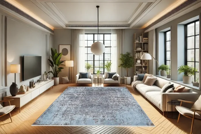 Azure Bloom Washable Rug - Image 4