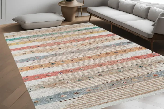 Festival Stripes Washable Rug - Image 4