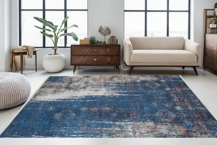 Indigo Cascade Washable Rug - Image 2
