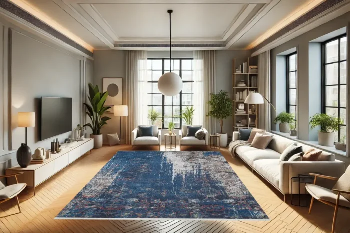 Indigo Cascade Washable Rug - Image 4