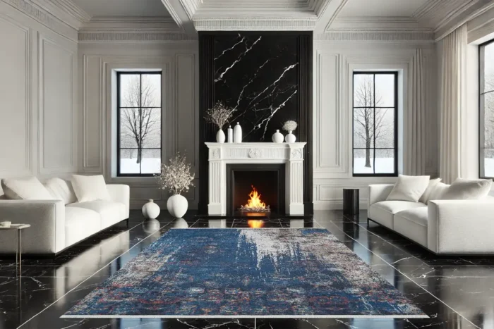 Indigo Cascade Washable Rug - Image 3