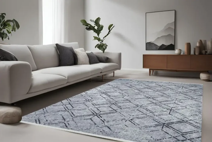 Geometric Frost 1 Washable Rug - Image 2