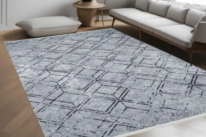 Geometric Frost 1 Washable Rug - Image 4