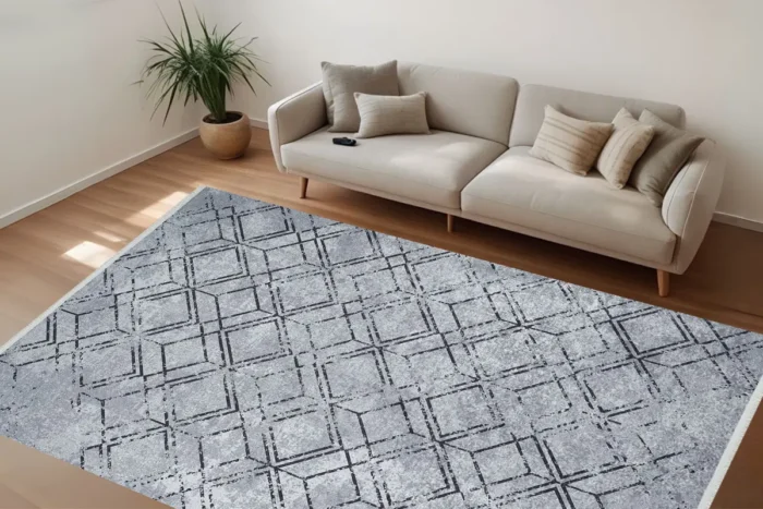 Geometric Frost 1 Washable Rug - Image 3