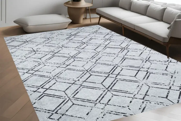 Geometric Frost 2 Washable Rug - Image 4