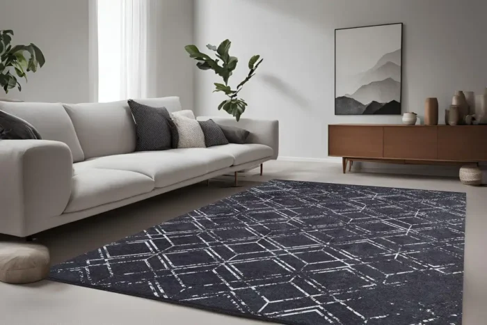 Geometric Frost 4 Washable Rug - Image 2