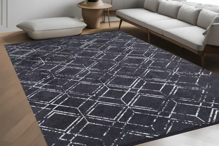 Geometric Frost 4 Washable Rug - Image 4