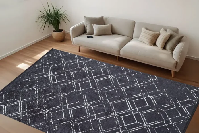 Geometric Frost 4 Washable Rug - Image 3