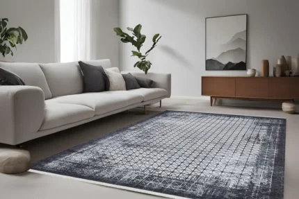 Grid Noir 1 Washable Rug Grid Noir 1 Washable Rug