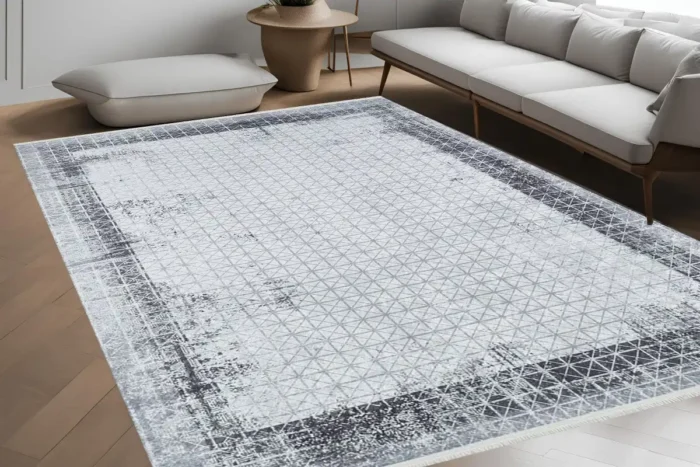 Grid Noir 3 Washable Rug - Image 4