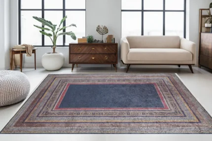 Azure Mosaic Washable Rug Azure Mosaic Washable Rug