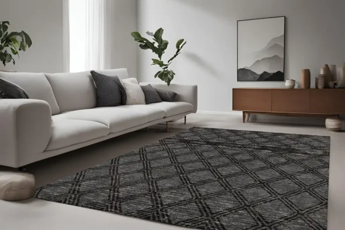 Lattice Noir Washable Rug - Image 2