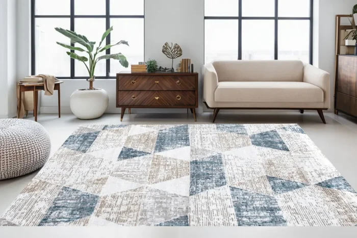 Geo Textures 1 Washable Rug - Image 2