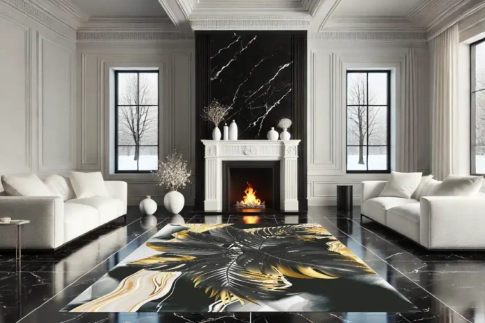 Golden Frond Washable Rug - Image 3
